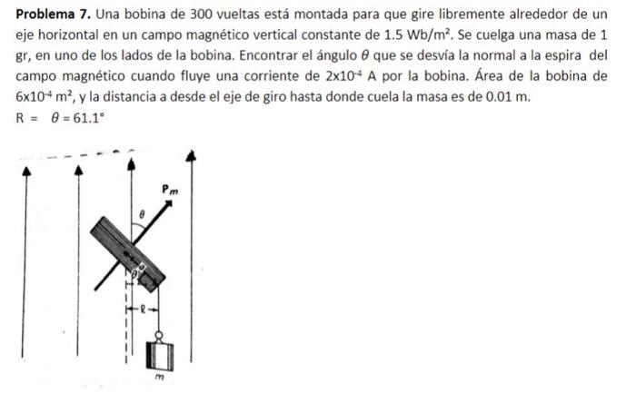 Solved Problema 7. Una Bobina De 300 Vueltas Está Montada | Chegg.com