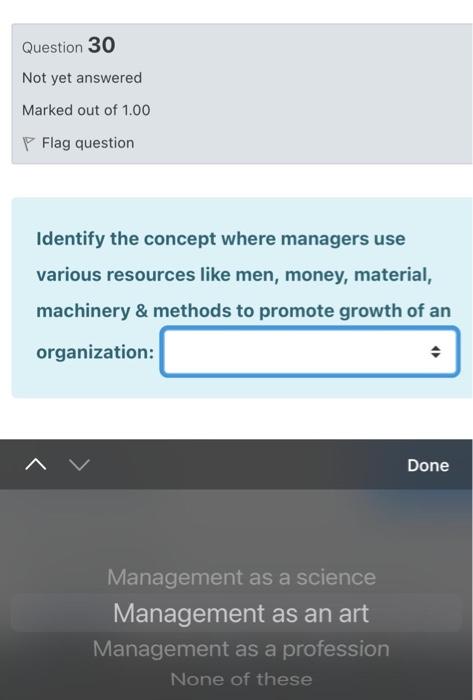 Solved Question 30 Not yet answered Marked out of 1.00 P | Chegg.com