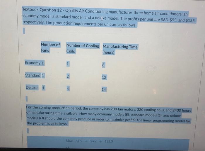 Solved Textbook Question 12 Quality Air Conditioning