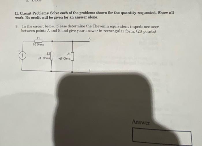 Solved II. Circuit Problema: Solve Each Of The Problems | Chegg.com