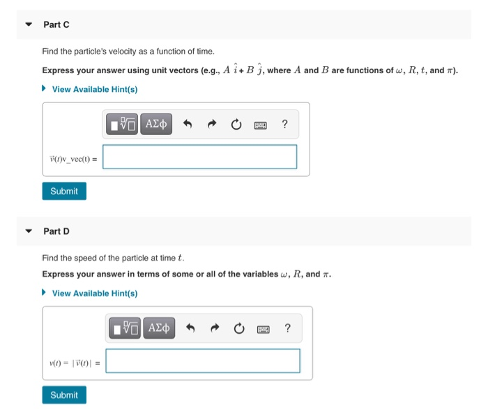 Learning Goal To Find The Velocity And Acceleration Chegg Com