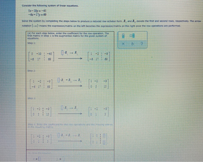 Solved Consider the following system of linear equations. | Chegg.com