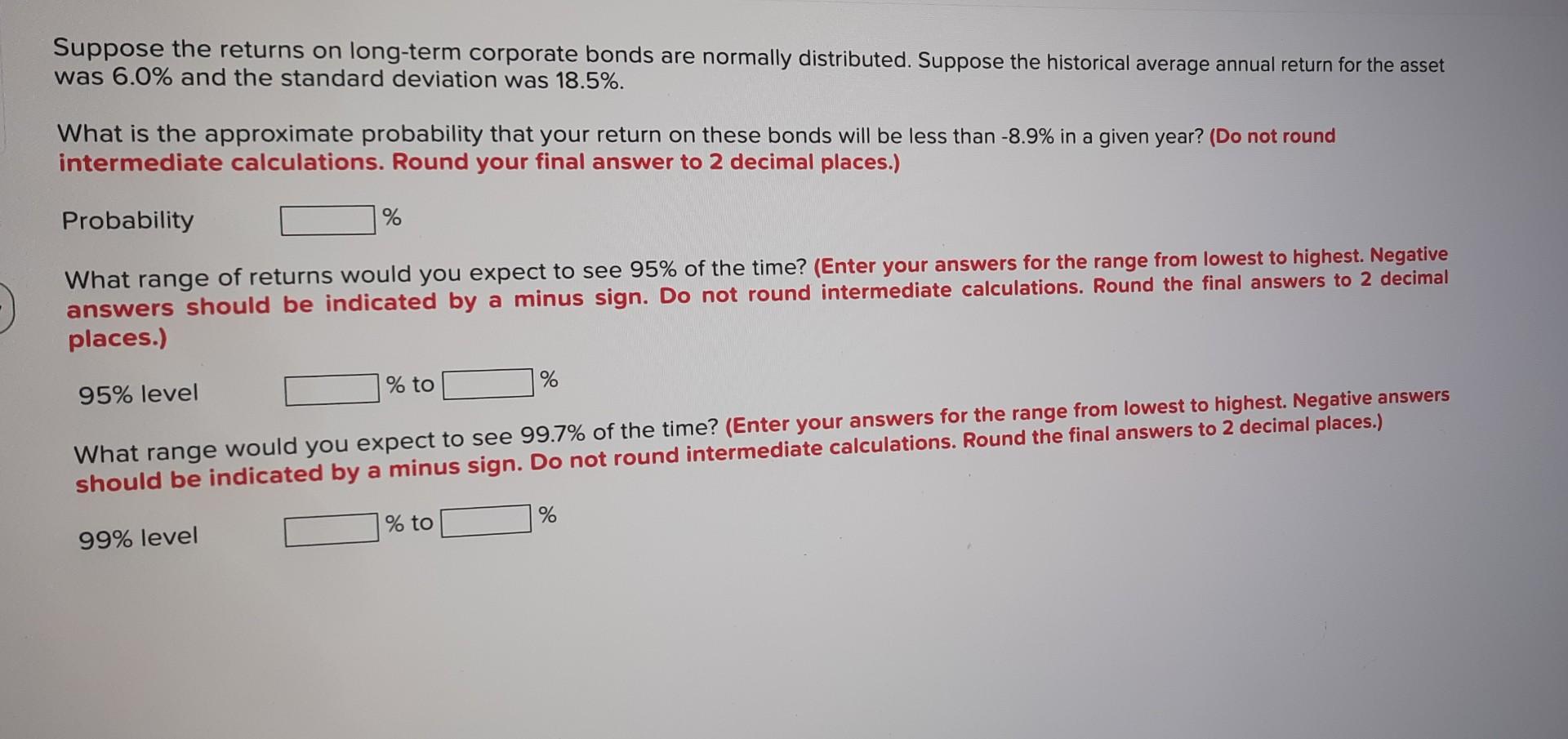 Solved Suppose The Returns On Long-term Corporate Bonds Are | Chegg.com