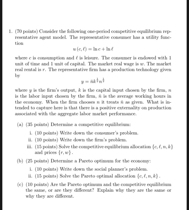 Solved 1 70 Points Consider The Following One Period C Chegg Com