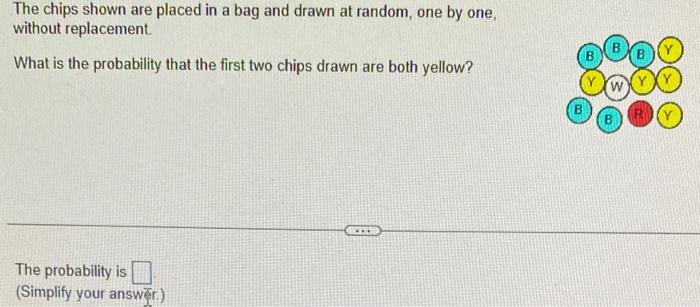 Solved The chips shown are placed in a bag and drawn at | Chegg.com