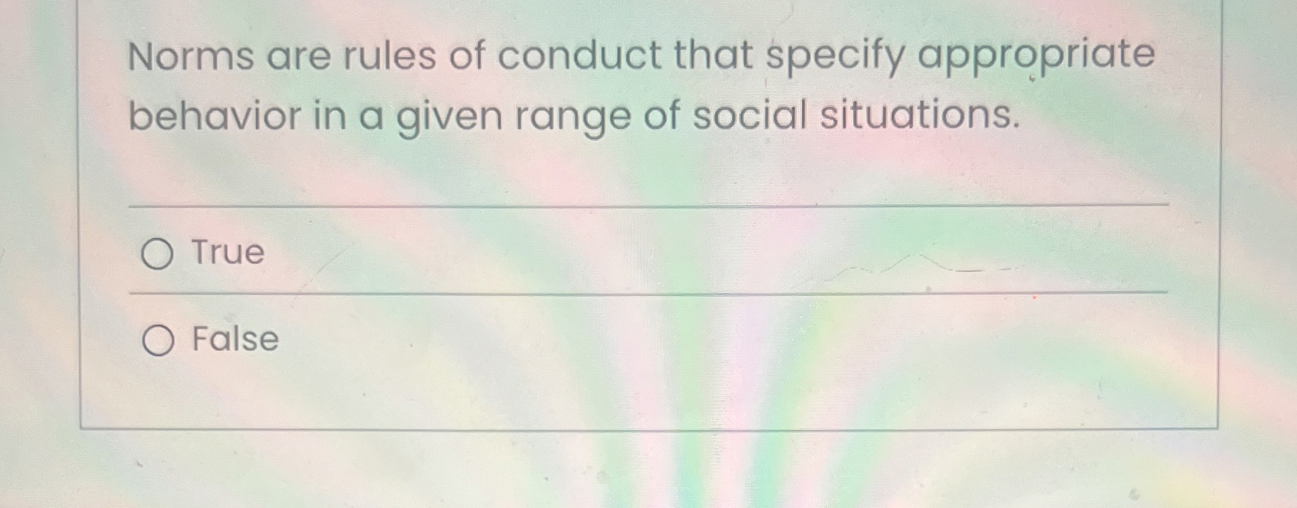 Solved Norms are rules of conduct that specify appropriate | Chegg.com