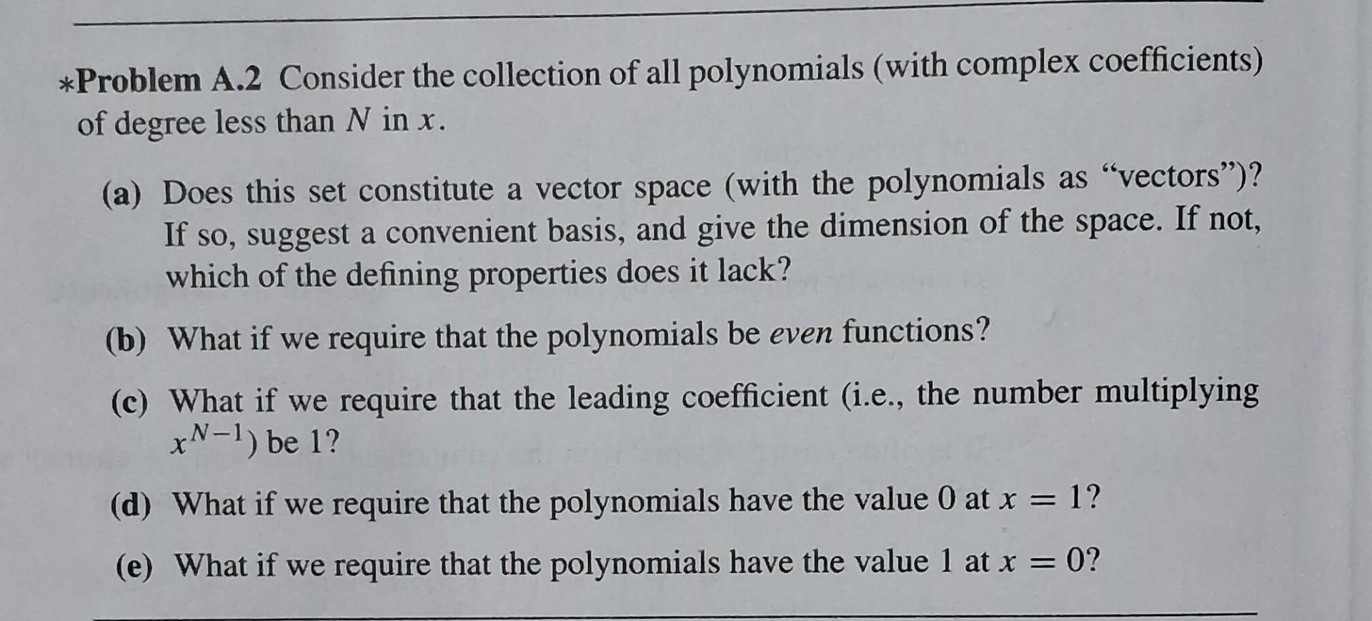 Solved this is a question from linear algebra answer in such | Chegg.com