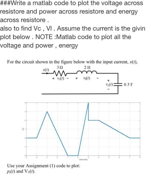 Solved ###Write a matlab code to plot the voltage across | Chegg.com