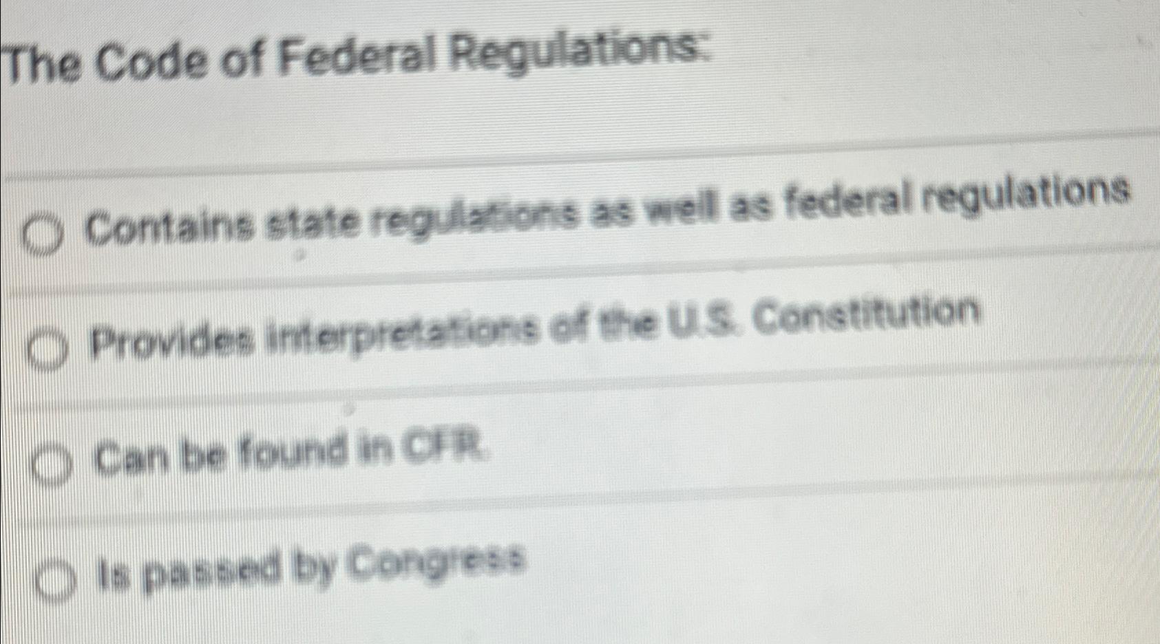Solved The code of federal regulationsThe Code of Federal