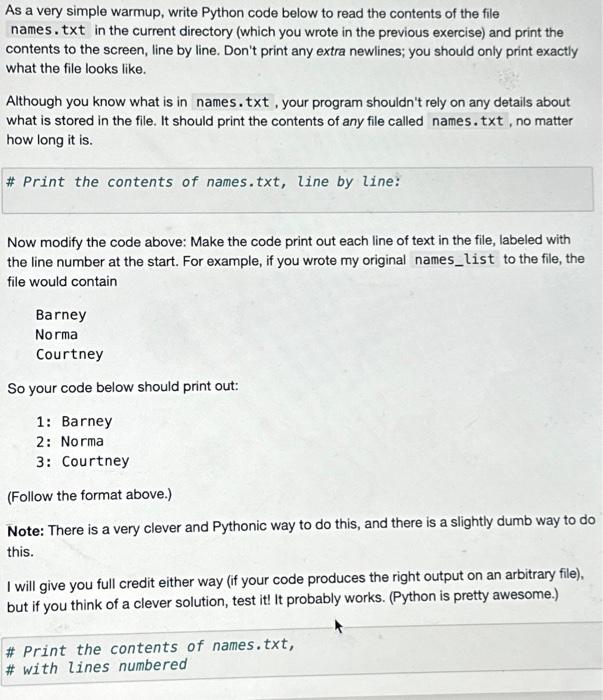 Solved Below, write Python code to write the contents of a | Chegg.com
