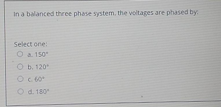 Solved In a balanced three phase system, the voltages are | Chegg.com