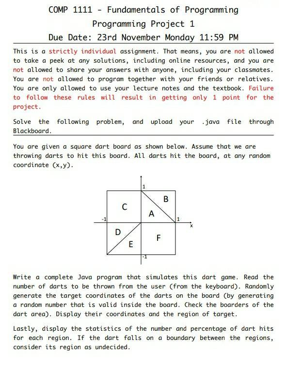 Solved COMP 1111 - Fundamentals of Programming Programming | Chegg.com