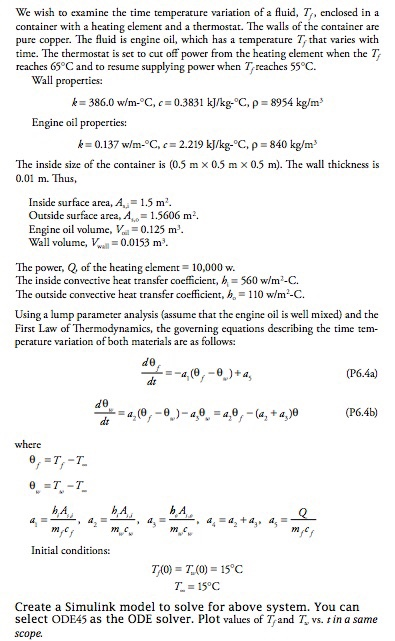 Solved We Wish To Examine The Time Temperature Variation Of | Chegg.com