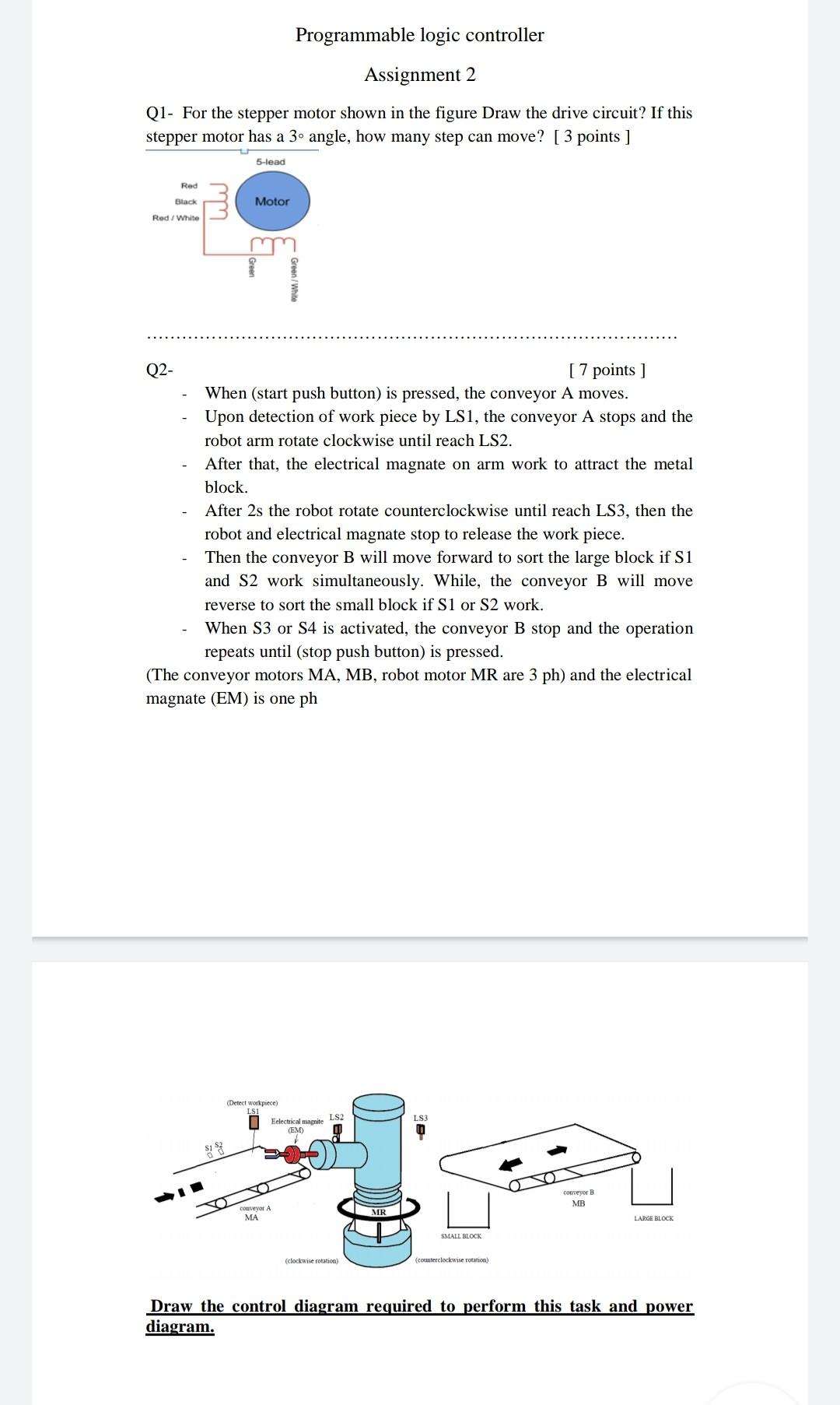 Solved Programmable logic controller Assignment 2 Q1- For | Chegg.com