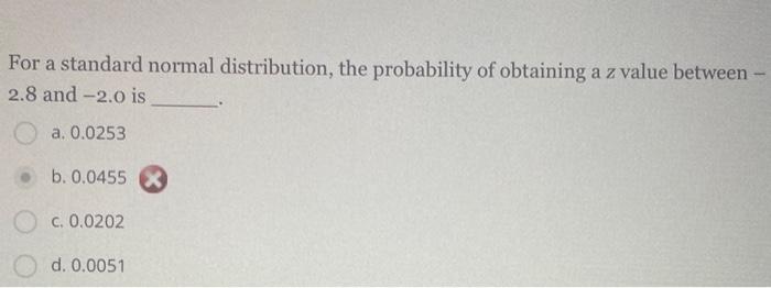 solved-for-a-standard-normal-distribution-the-probability-chegg