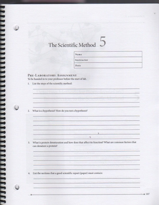 Solved 5 The Scientific Method Name Instructor Date | Chegg.com