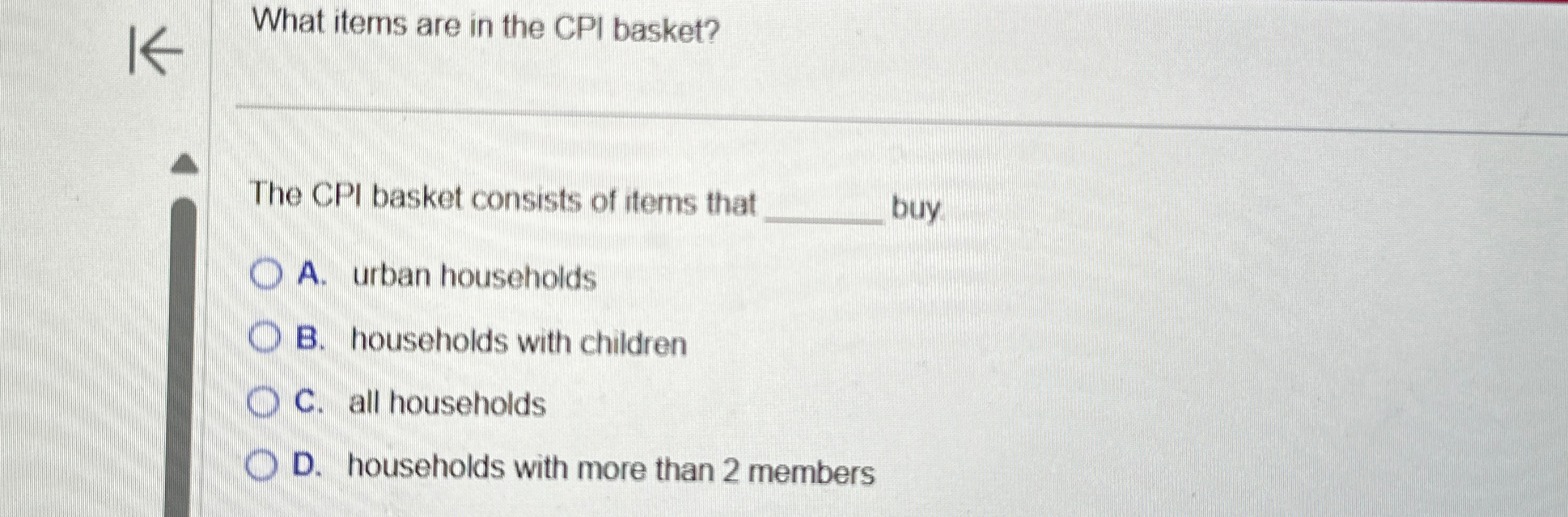 Solved What items are in the CPI basket?The CPI basket | Chegg.com