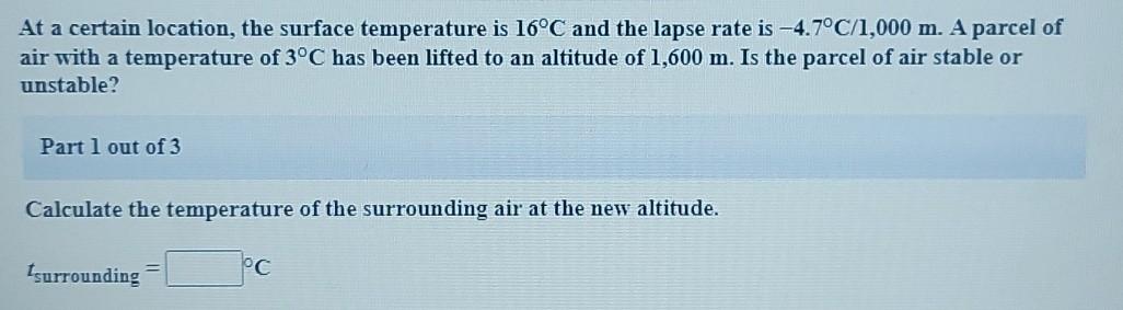 Solved At a certain location, the surface temperature is | Chegg.com