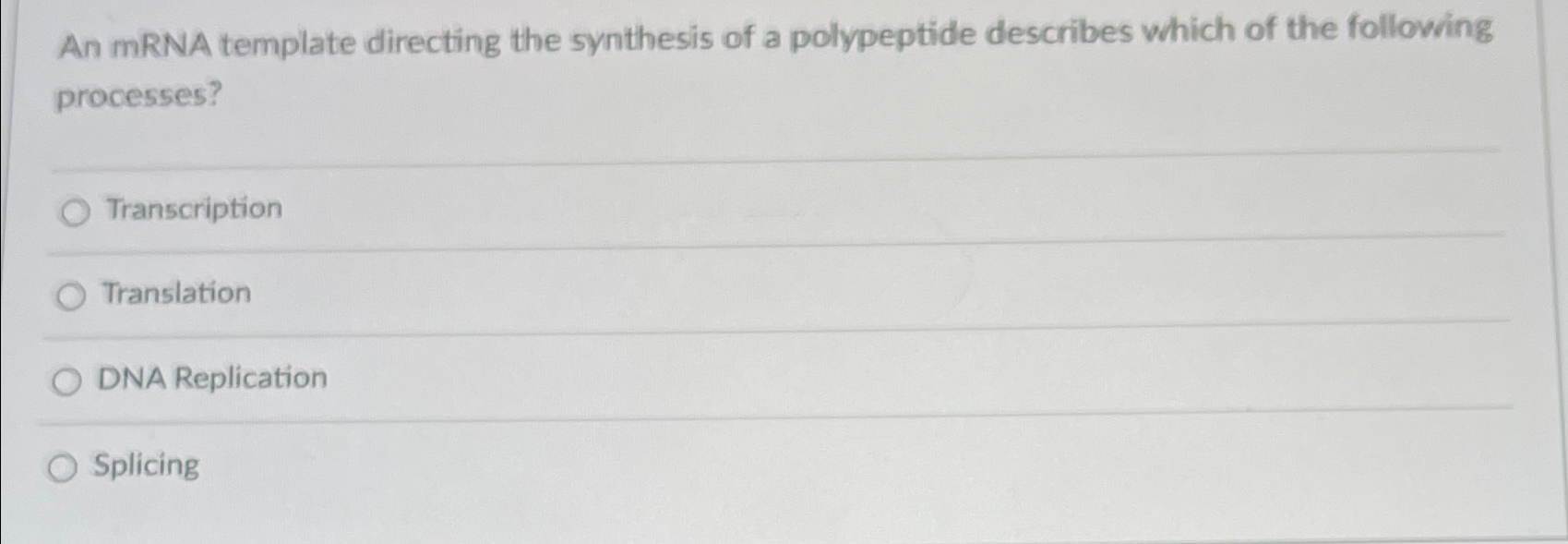 Solved An mRNA template directing the synthesis of a | Chegg.com