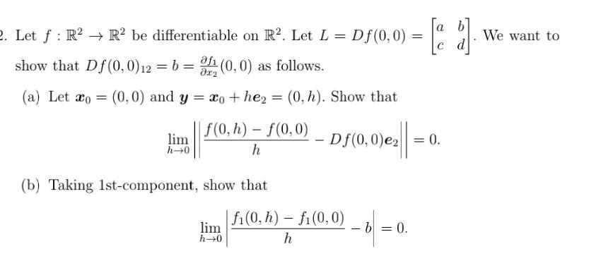 Solved Let F R2→r2 Be Differentiable On R2 Let