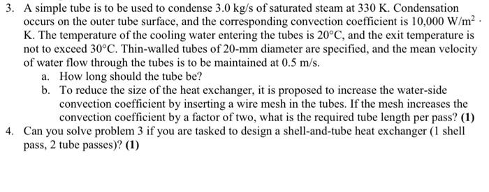 Solved Thermal System DesignPlease remember to write out | Chegg.com
