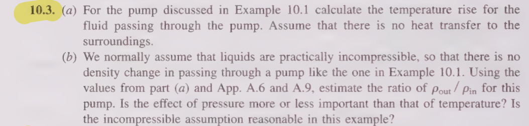 Solved 10.3. (a) ﻿For the pump discussed in Example 10.1 | Chegg.com
