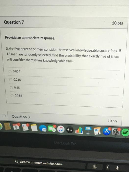 Solved Question 7 10 Pts Provide An Appropriate Response. | Chegg.com