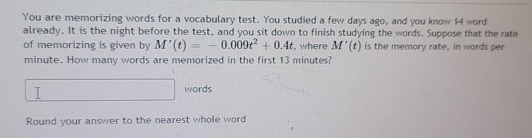 Solved You are memorizing words for a vocabulary test. You | Chegg.com