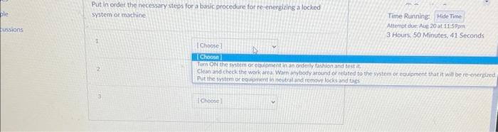 Solved Put in order the necessary steps for a basic | Chegg.com