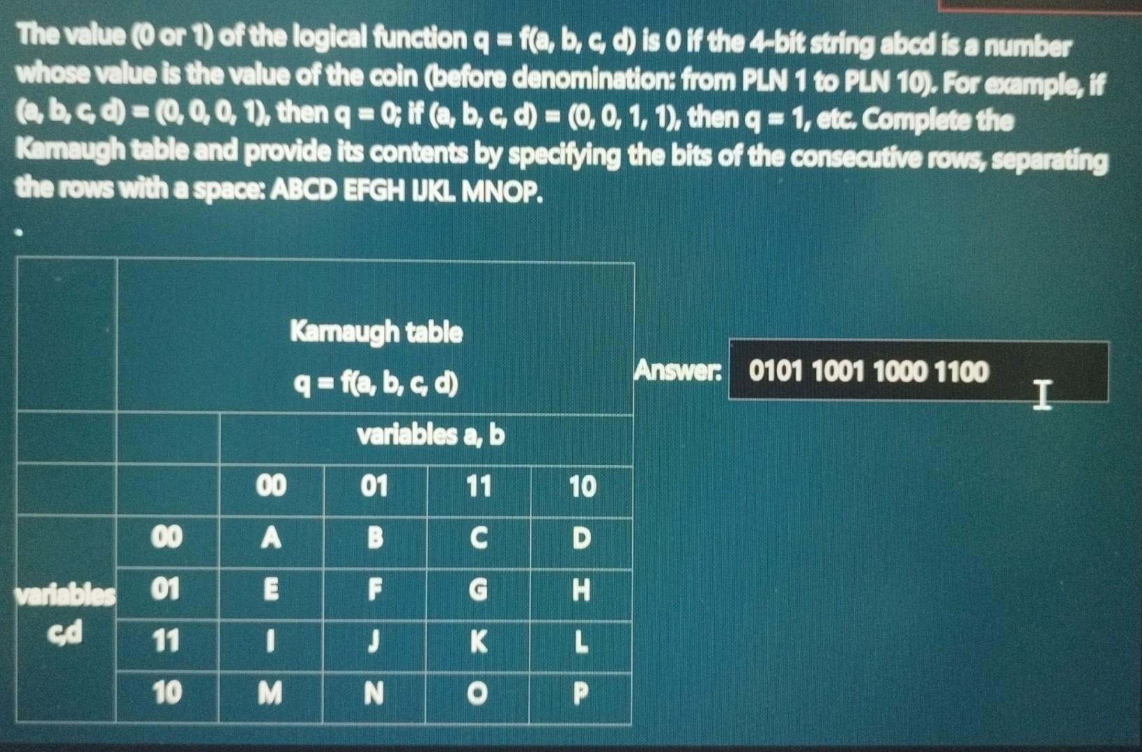 The Value 0 Or 1 Of The Logical Function Chegg