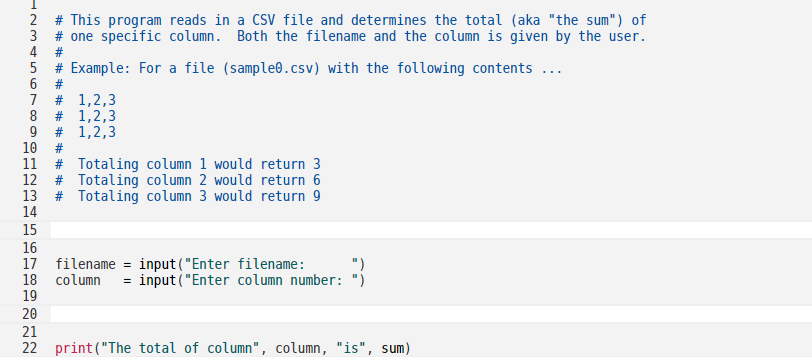 Solved This prgram reads in a csv file and determines the | Chegg.com