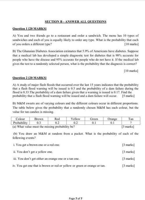 Solved SECTION B - ANSWER ALL QUESTIONS Question 1/20 MARKSI | Chegg.com