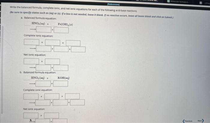 Solved Write the balanced formula, complete ionic, and net | Chegg.com