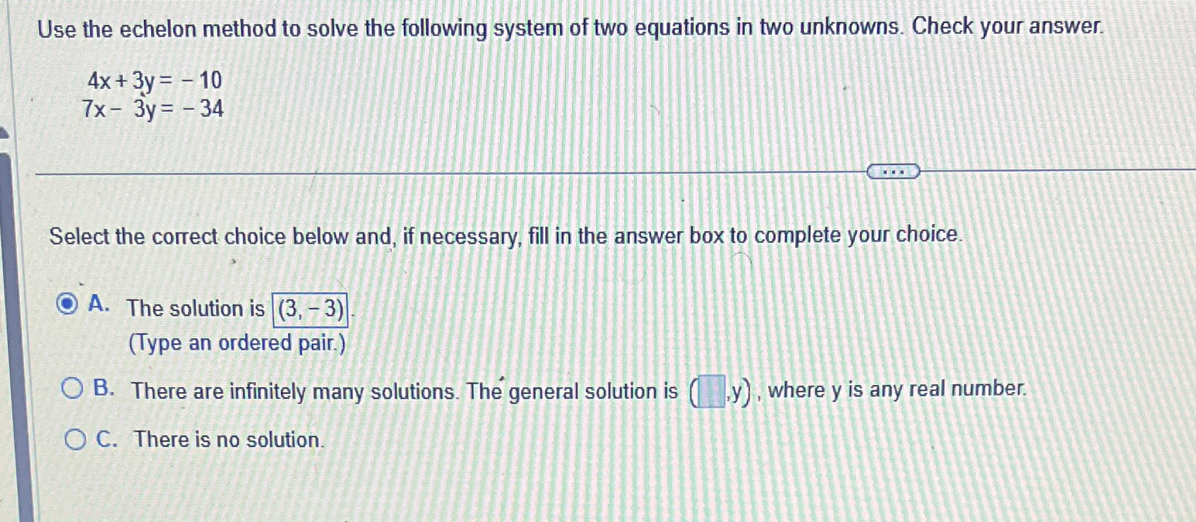 Solved Use the echelon method to solve the following system | Chegg.com