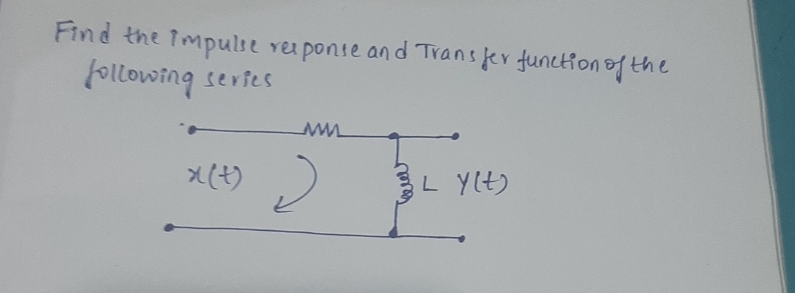 Solved Find the impulse response and Transfer function of | Chegg.com