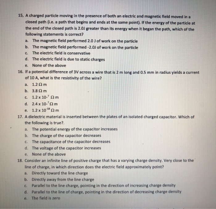 Solved 15. A charged particle moving in the presence of both | Chegg.com