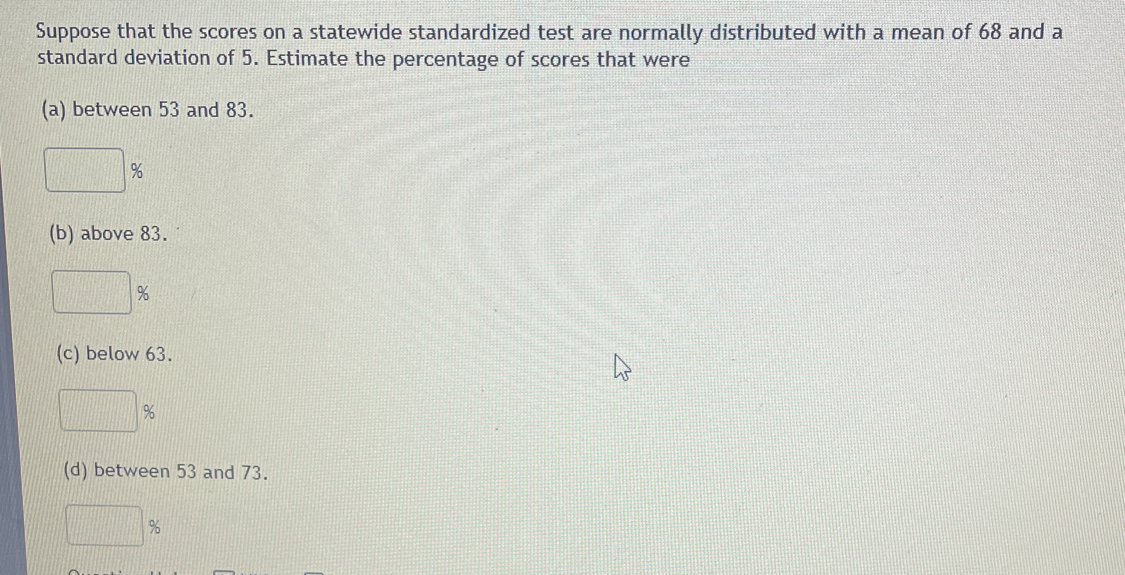Solved Suppose that the scores on a statewide standardized | Chegg.com