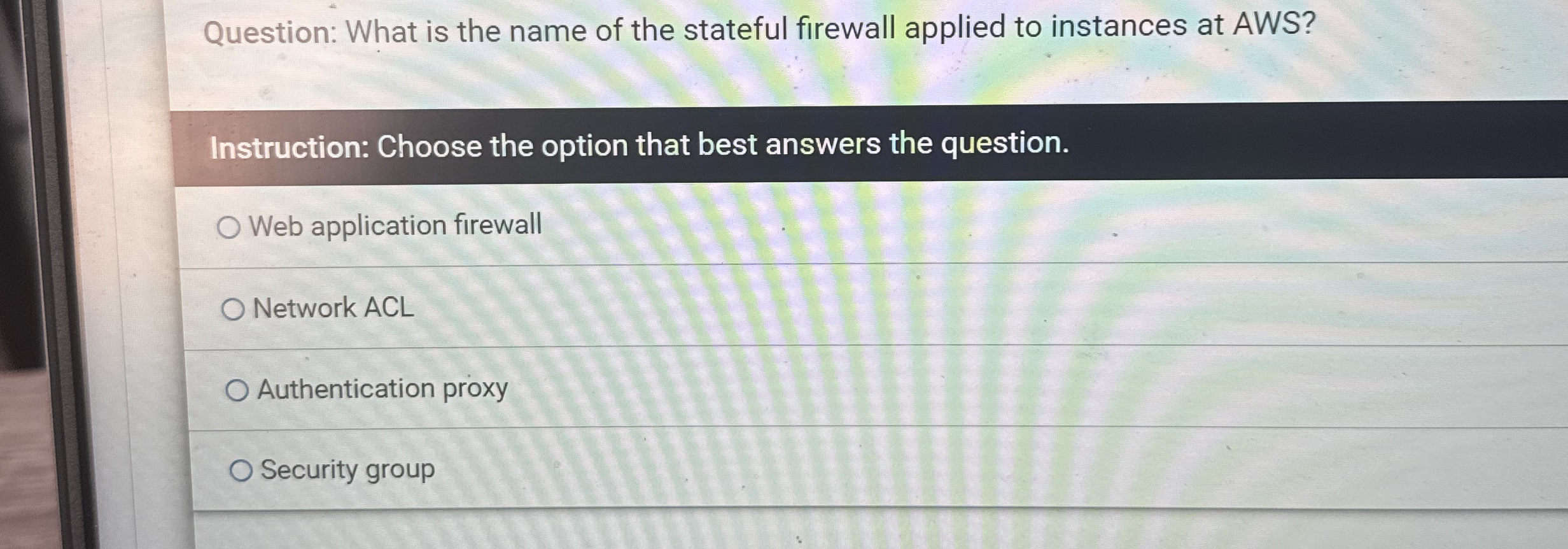 Solved Question: What is the name of the stateful firewall | Chegg.com