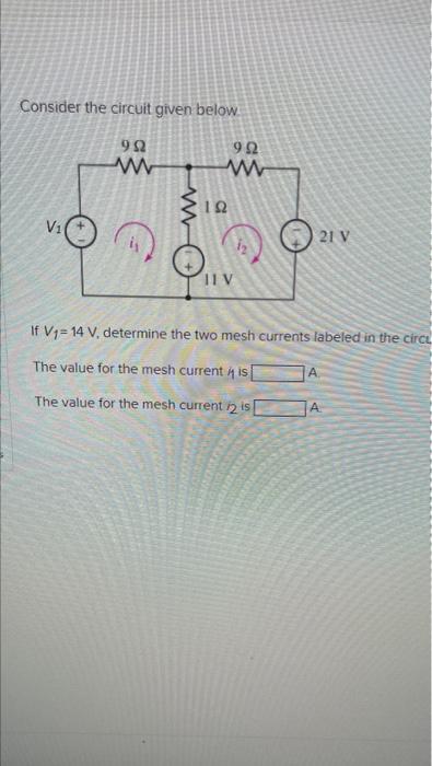 Solved Consider the circuit given below If V1=14 V, | Chegg.com