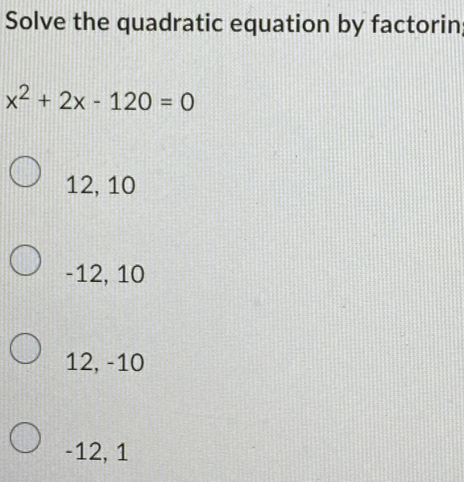 Solved Solve the quadratic equation by | Chegg.com