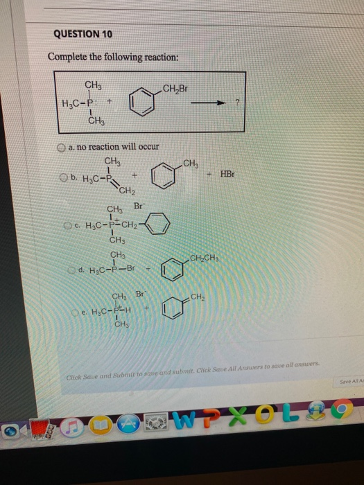 Solved QUESTION 10 Complete The Following Reaction: CH3 | Chegg.com