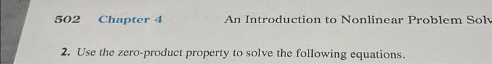 Solved 502 Chapter 4 An Introduction to Nonlinear Problem | Chegg.com