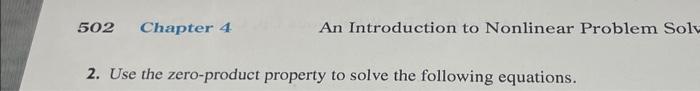 Solved 502 Chapter 4 An Introduction To Nonlinear Problem | Chegg.com