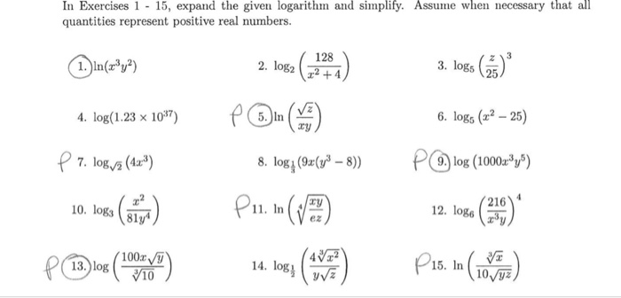 In Exercises 1 15 Expand The Given Logarithm And Chegg Com