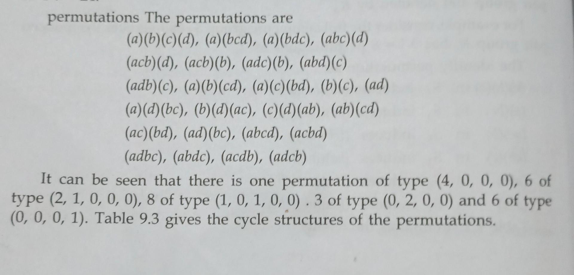 Solved Permutations The Permutations Are (a)(b)(c)(d), | Chegg.com