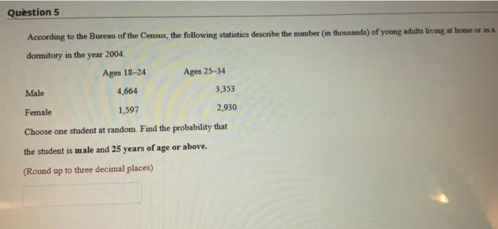 Solved Question 5 According To The Bureau Of The Census, The | Chegg.com