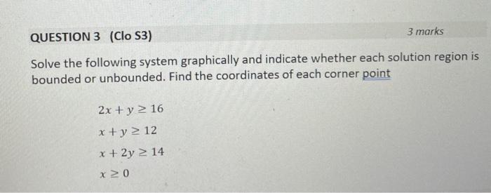 Solved Solve the following system graphically and indicate | Chegg.com