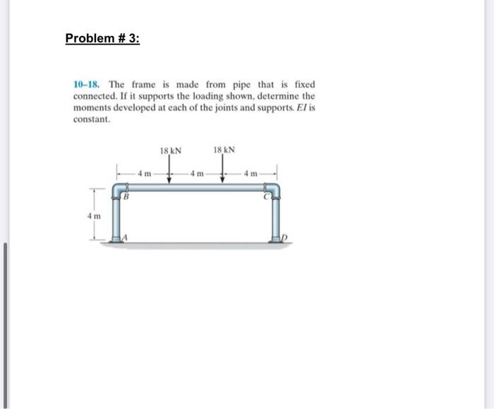 Solved 10-18. The frame is made from pipe that is fixed | Chegg.com