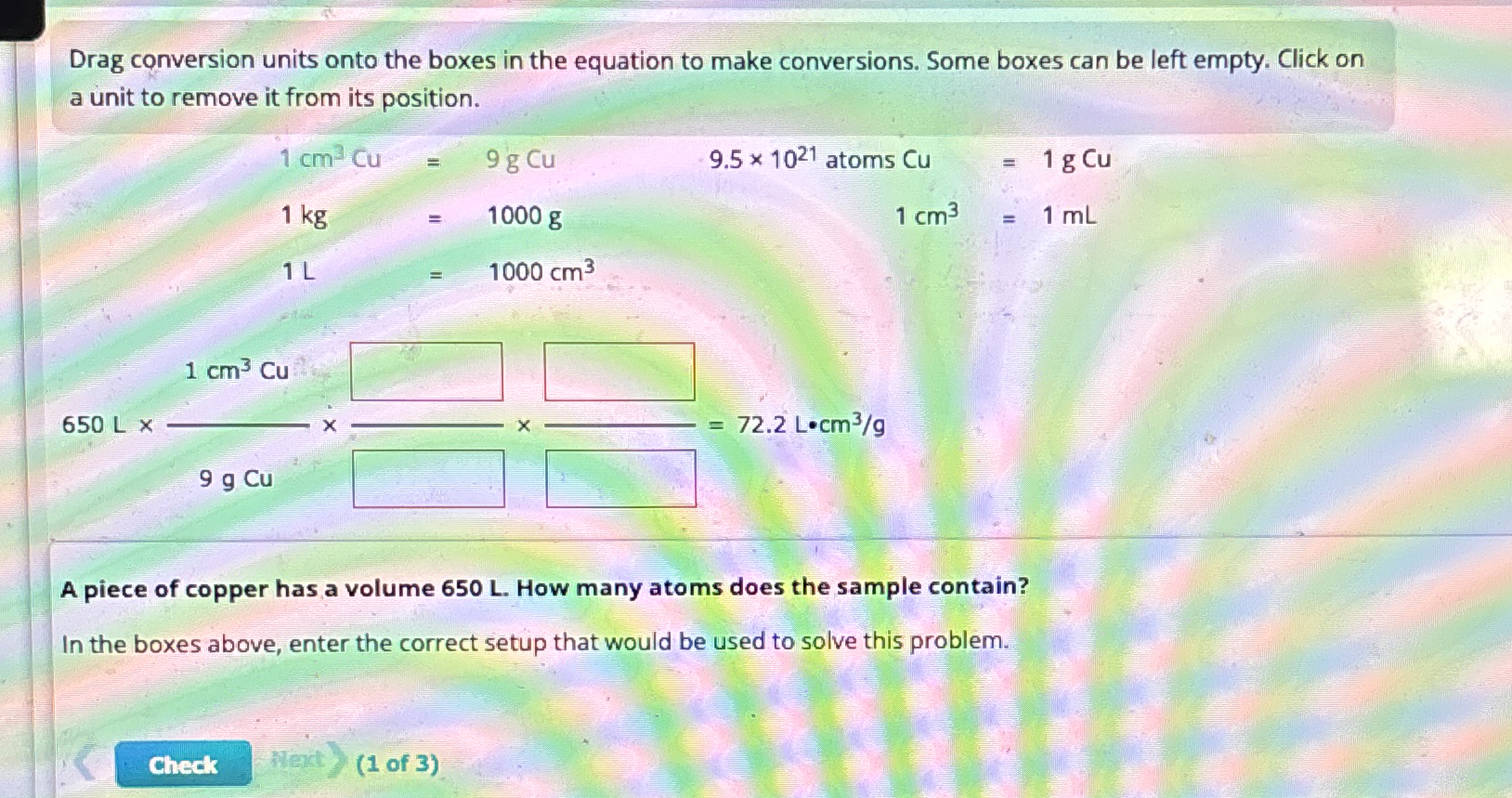 Solved Drag conversion units onto the boxes in the equation | Chegg.com