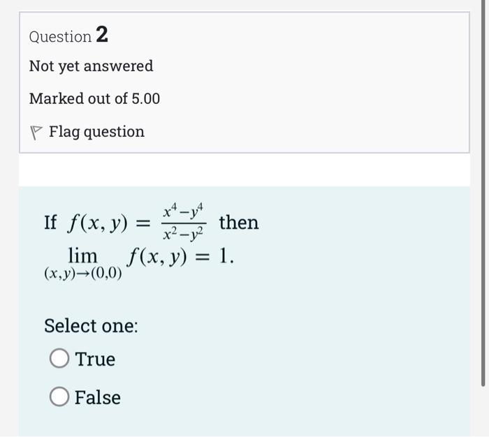 Solved Question 2 Not yet answered Marked out of 5.00 Flag | Chegg.com